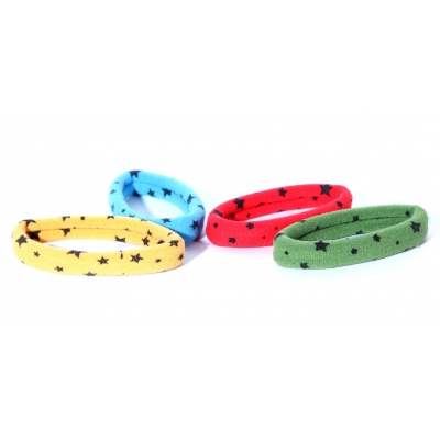 Five colors of hair band with black star printing basic hair elastic